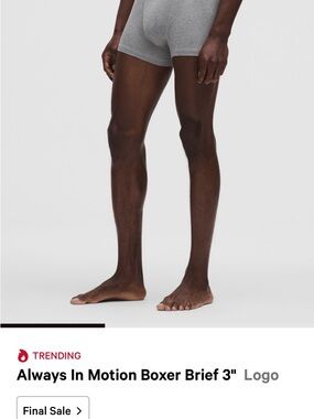 lululemon athletica Always In Motion Boxer Briefs — Light Gray